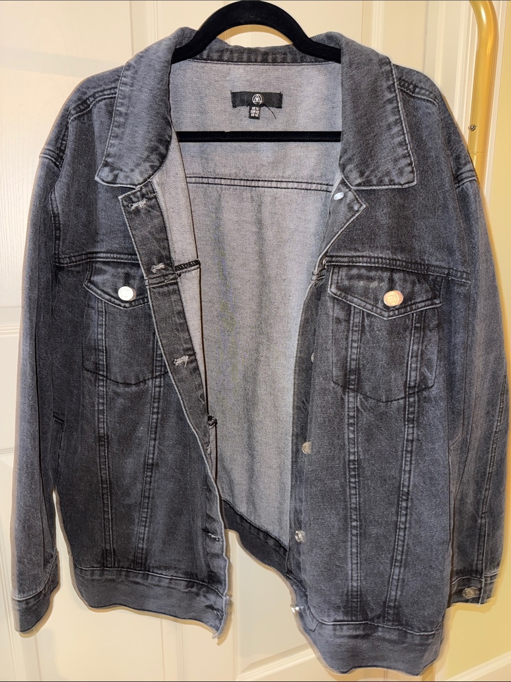 Misguided Black Washed Denim Jacket